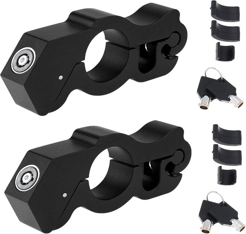 Windance 2Pack Heavy Duty Motorcycle Anti Theft Handlebar Throttle Security Lock Front Brake Lever Lock on Dirt Bike Moped Scooter ATV (Black) - Image 1